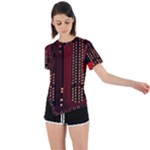 Technology Computer Circuit Asymmetrical Short Sleeve Sports T-Shirt