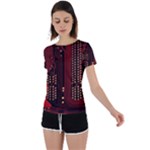 Technology Computer Circuit Back Circle Cutout Sports T-Shirt