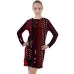Technology Computer Circuit Long Sleeve Hoodie Dress
