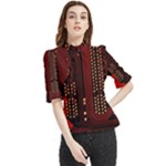 Technology Computer Circuit Frill Neck Blouse