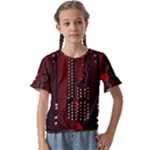 Technology Computer Circuit Kids  Cuff Sleeve Scrunch Bottom T-Shirt
