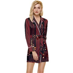 Long Sleeve Satin Robe 