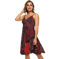 Sleeveless Tie Front Chiffon Dress 
