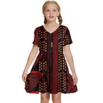 Technology Computer Circuit Kids  Short Sleeve Tiered Mini Dress