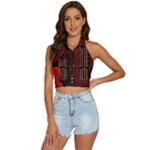 Technology Computer Circuit Backless Halter Cami Shirt