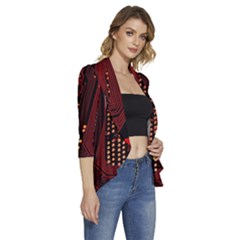 Women s 3/4 Sleeve Ruffle Edge Open Front Jacket 
