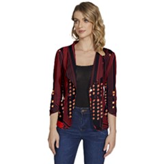 Women s One-Button 3/4 Sleeve Short Jacket 