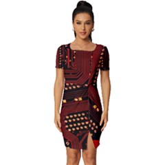 Fitted Knot Split End Bodycon Dress 