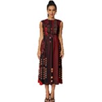 Technology Computer Circuit Sleeveless Round Neck Midi Dress