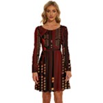 Technology Computer Circuit Long Sleeve Wide Neck Velvet Dress
