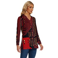 Long Sleeve Drawstring Hooded Top 