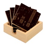Technology Computer Circuit Bamboo Coaster Set