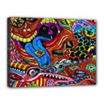 Psychedelic Trippy Hippie  Weird Art Canvas 16  x 12  (Stretched)