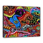 Psychedelic Trippy Hippie  Weird Art Canvas 20  x 16  (Stretched)