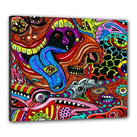 Psychedelic Trippy Hippie  Weird Art Canvas 24  x 20  (Stretched) from ArtsNow.com