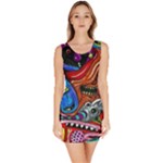Psychedelic Trippy Hippie  Weird Art Bodycon Dress