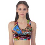 Psychedelic Trippy Hippie  Weird Art Fitness Sports Bra