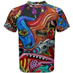Psychedelic Trippy Hippie  Weird Art Men s Cotton T-Shirt