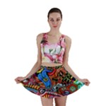 Psychedelic Trippy Hippie  Weird Art Mini Skirt