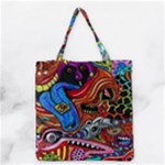 Psychedelic Trippy Hippie  Weird Art Grocery Tote Bag