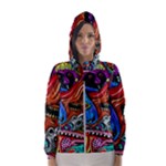 Psychedelic Trippy Hippie  Weird Art Women s Hooded Windbreaker