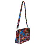 Psychedelic Trippy Hippie  Weird Art Shoulder Bag with Back Zipper
