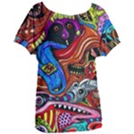 Psychedelic Trippy Hippie  Weird Art Women s Oversized T-Shirt