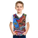 Psychedelic Trippy Hippie  Weird Art Kids  Basketball Tank Top