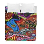 Psychedelic Trippy Hippie  Weird Art Duvet Cover Double Side (Full/ Double Size)