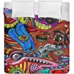 Psychedelic Trippy Hippie  Weird Art Duvet Cover Double Side (King Size)