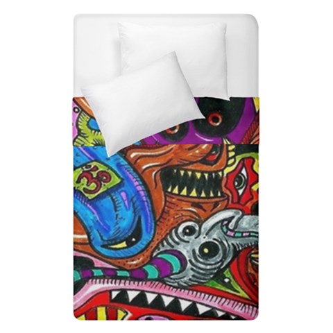 Psychedelic Trippy Hippie  Weird Art Duvet Cover Double Side (Single Size) from ArtsNow.com