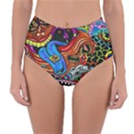 Psychedelic Trippy Hippie  Weird Art Reversible High-Waist Bikini Bottoms