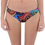 Psychedelic Trippy Hippie  Weird Art Reversible Hipster Bikini Bottoms