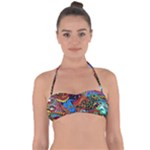 Psychedelic Trippy Hippie  Weird Art Tie Back Bikini Top