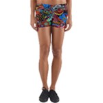 Psychedelic Trippy Hippie  Weird Art Yoga Shorts