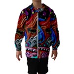 Psychedelic Trippy Hippie  Weird Art Kids  Hooded Windbreaker