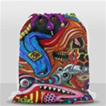 Psychedelic Trippy Hippie  Weird Art Drawstring Bag (Small)
