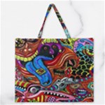 Psychedelic Trippy Hippie  Weird Art Zipper Large Tote Bag
