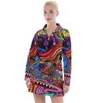 Psychedelic Trippy Hippie  Weird Art Women s Long Sleeve Casual Dress