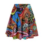 Psychedelic Trippy Hippie  Weird Art High Waist Skirt