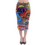 Psychedelic Trippy Hippie  Weird Art Midi Pencil Skirt