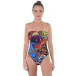 Psychedelic Trippy Hippie  Weird Art Tie Back One Piece Swimsuit
