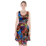 Psychedelic Trippy Hippie  Weird Art Racerback Midi Dress