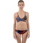 Psychedelic Trippy Hippie  Weird Art Wrap Around Bikini Set