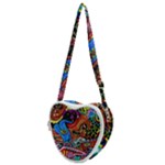 Psychedelic Trippy Hippie  Weird Art Heart Shoulder Bag