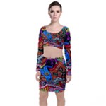 Psychedelic Trippy Hippie  Weird Art Top and Skirt Sets