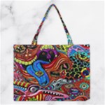 Psychedelic Trippy Hippie  Weird Art Medium Tote Bag