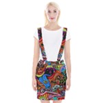 Psychedelic Trippy Hippie  Weird Art Braces Suspender Skirt