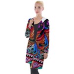 Psychedelic Trippy Hippie  Weird Art Hooded Pocket Cardigan