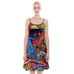 Psychedelic Trippy Hippie  Weird Art Spaghetti Strap Velvet Dress